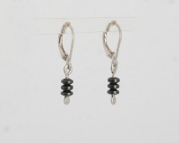 Малки обеци сребро и хематит